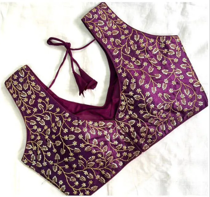 Attractive Sequins And Thread Work Designer Readymade Blouse For Women
