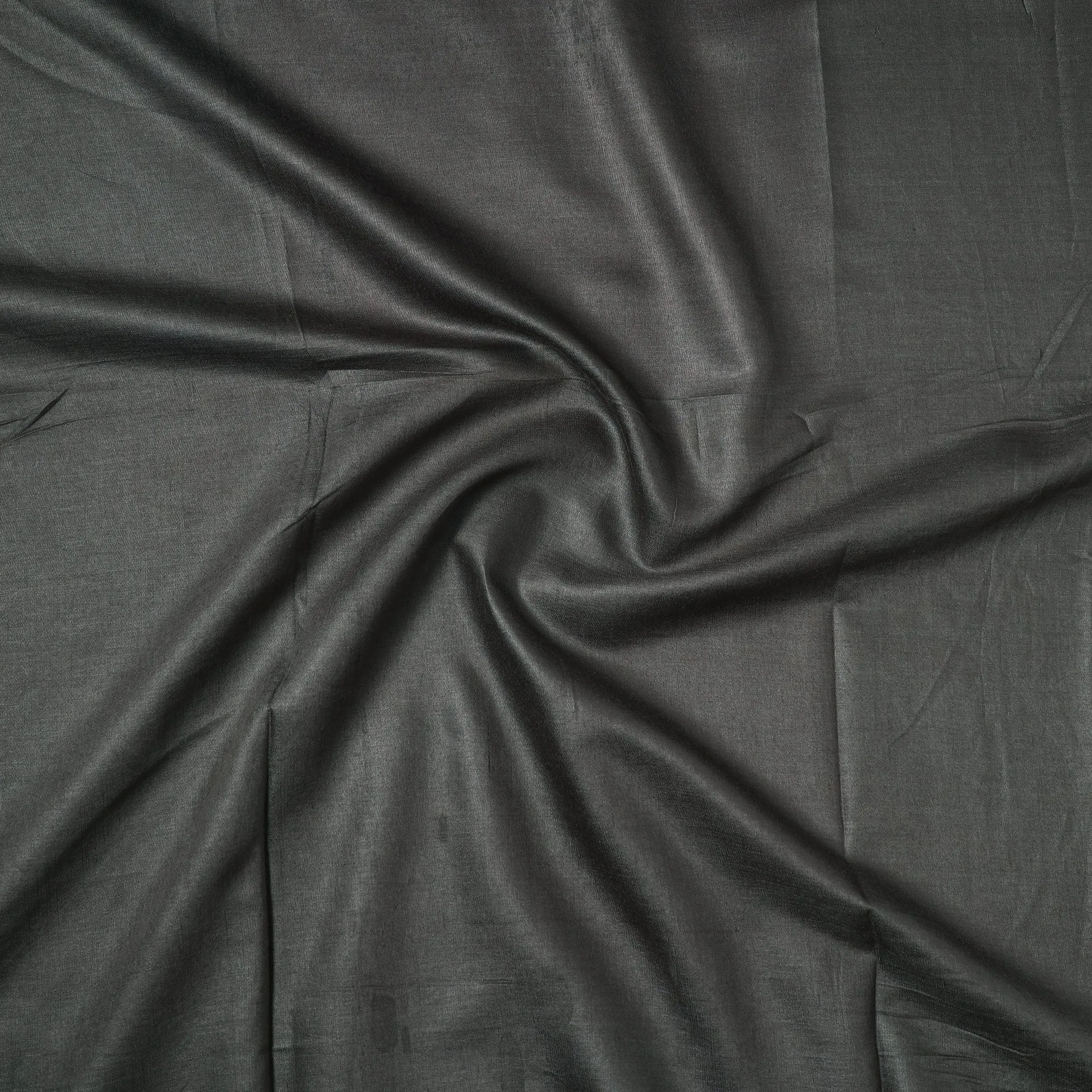 Black - Vidarbha Tussar Silk Cotton Handloom Precut Fabric (1.1 meter) 50