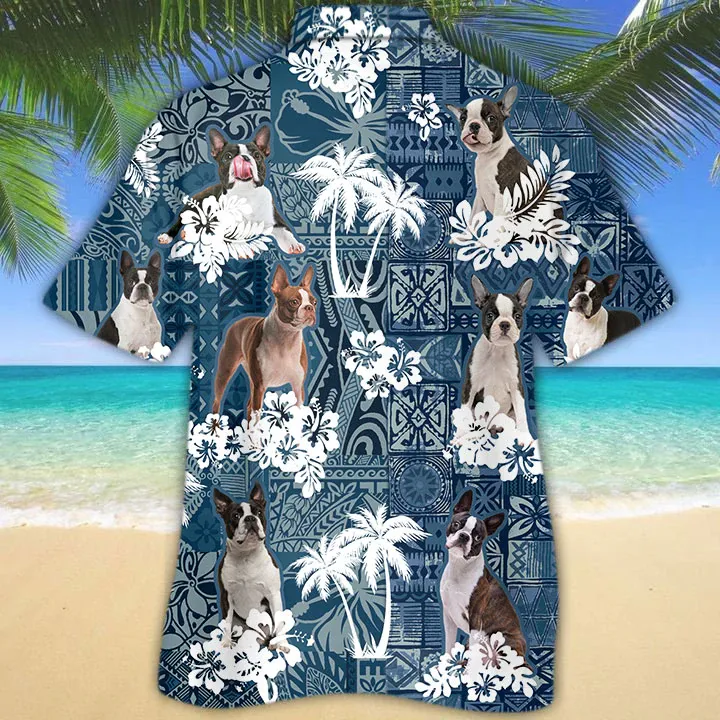 Boston Terrier Hawaiian Shirt, Dog Hawaiian Shirt Men women, Short Sleeve Hawaiian Aloha Shirt