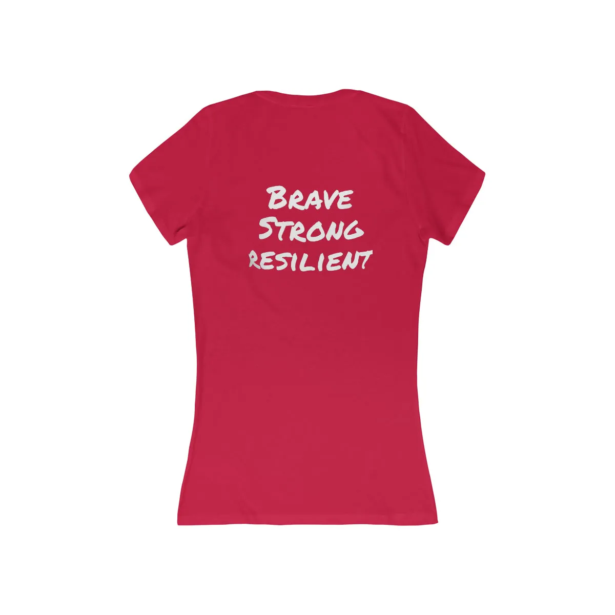 Brave strong Resilient Women's Jersey Short Sleeve Deep V-Neck Tee