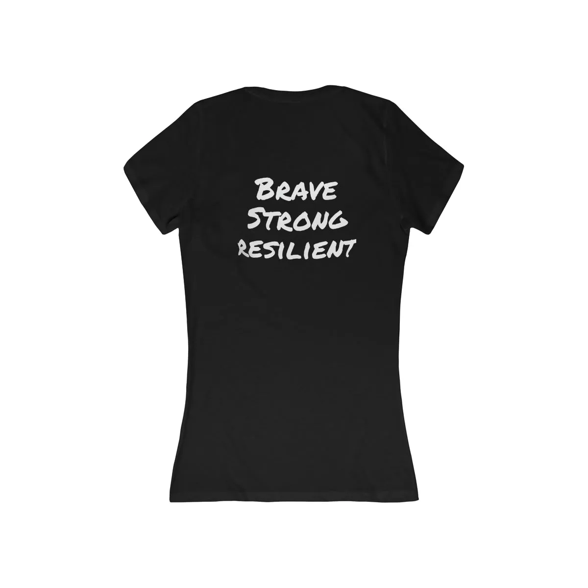 Brave strong Resilient Women's Jersey Short Sleeve Deep V-Neck Tee