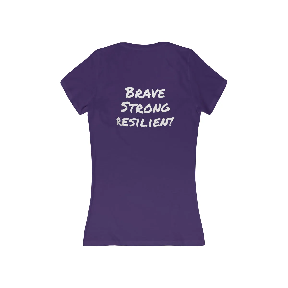 Brave strong Resilient Women's Jersey Short Sleeve Deep V-Neck Tee