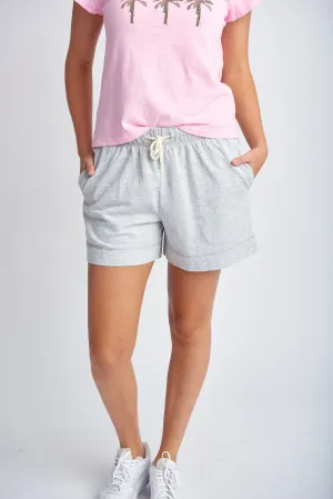 Cotton Trackie Shorts Marle Grey