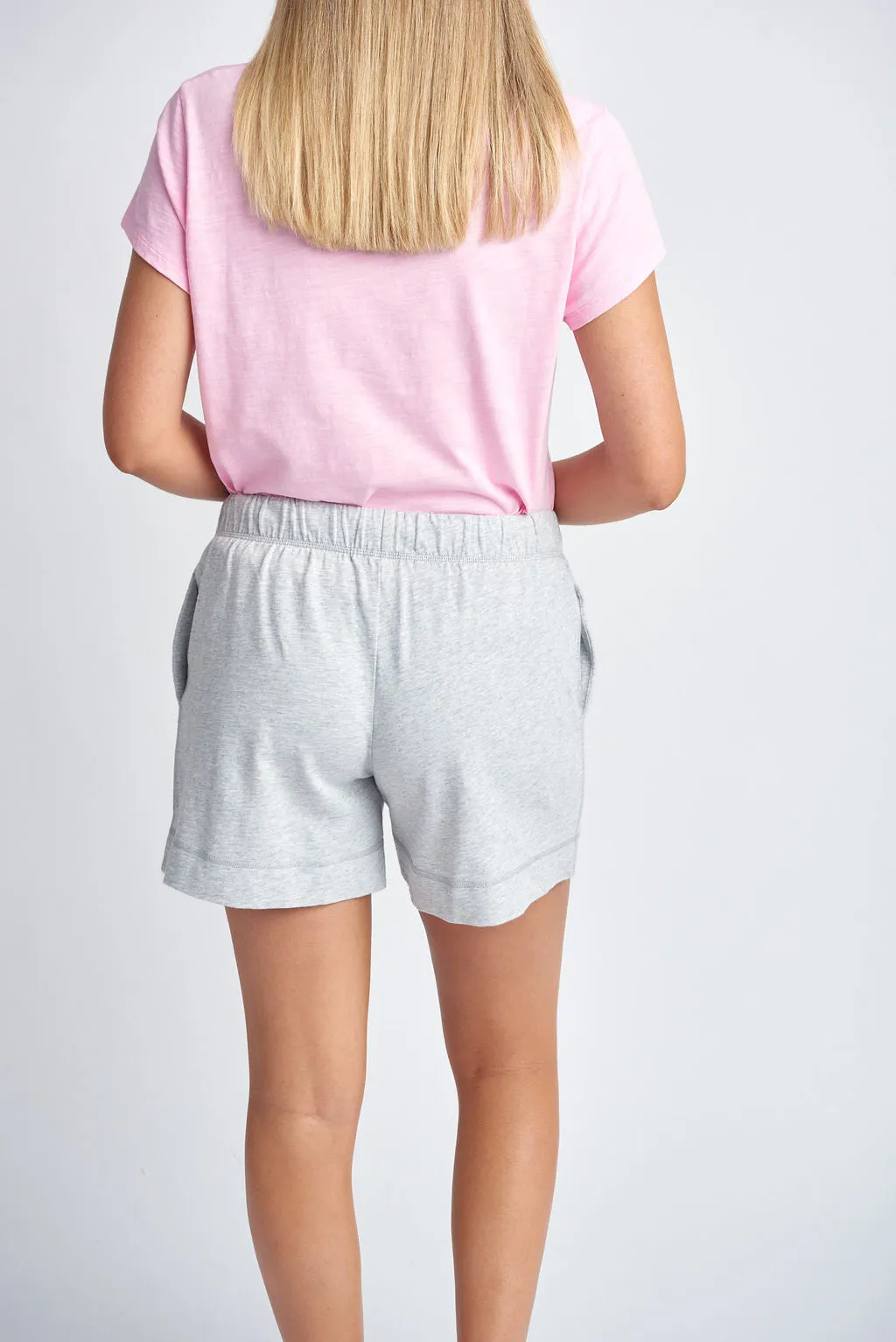 Cotton Trackie Shorts Marle Grey