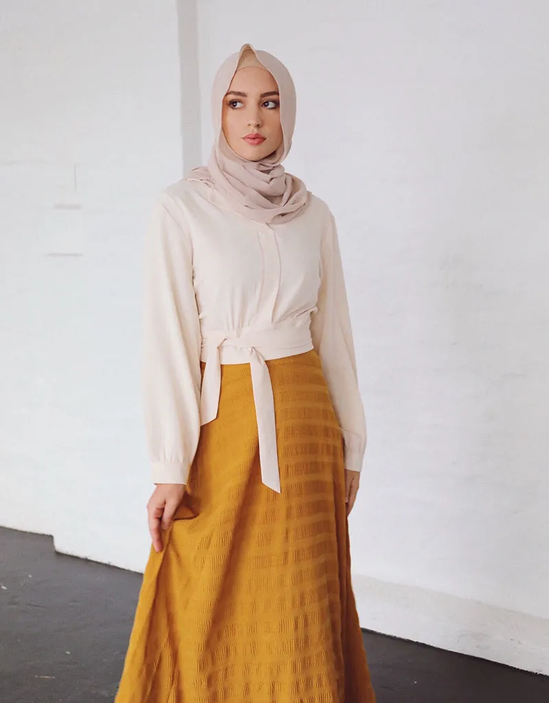 Crinkled A-Line Skirt