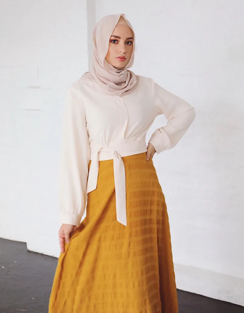 Crinkled A-Line Skirt