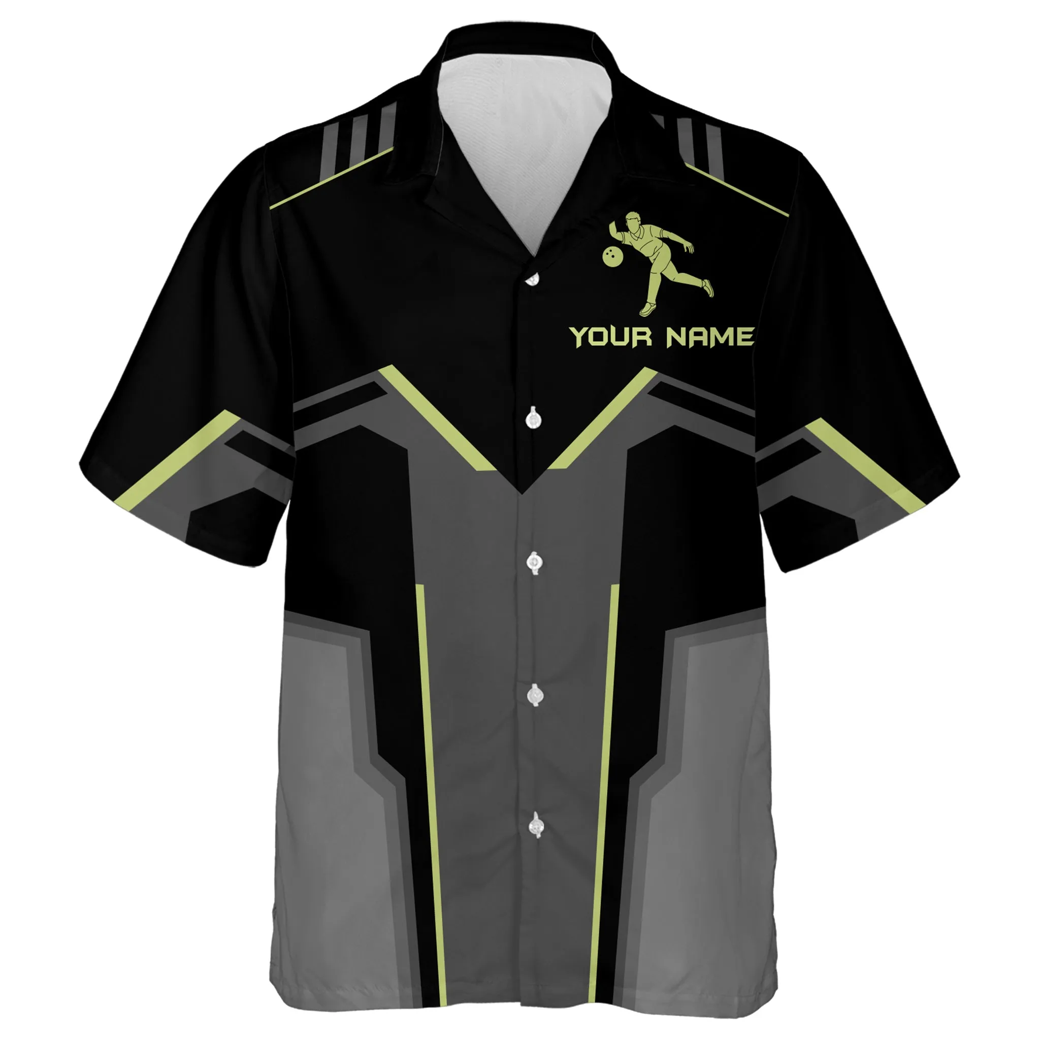 Custom Team Name Hawaiian Bowling Shirt for Men Women Bowlers, Bowling Jersey Short Sleeve 3D Print