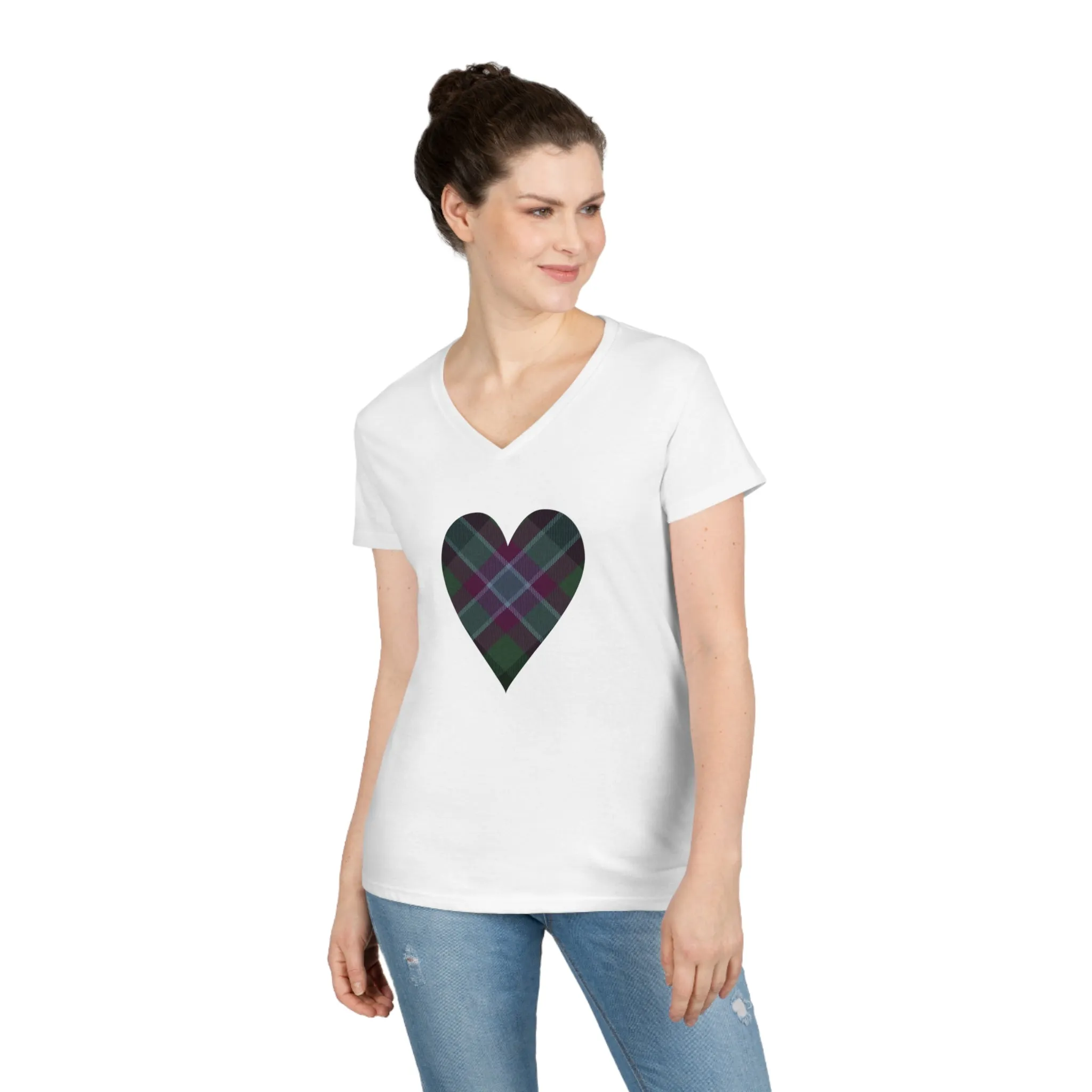 Dunans Rising Heart - Ladies' V-Neck T-Shirt