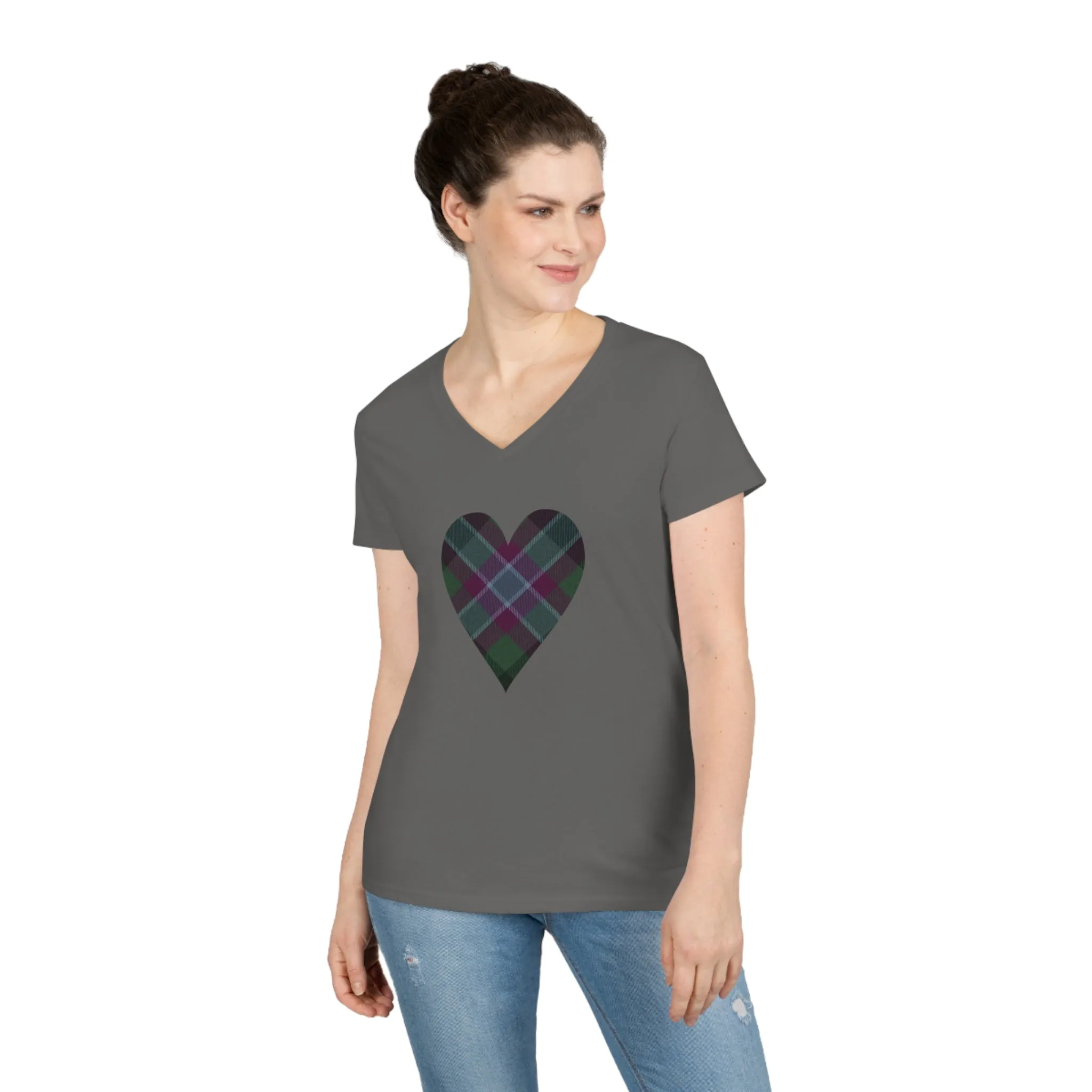 Dunans Rising Heart - Ladies' V-Neck T-Shirt
