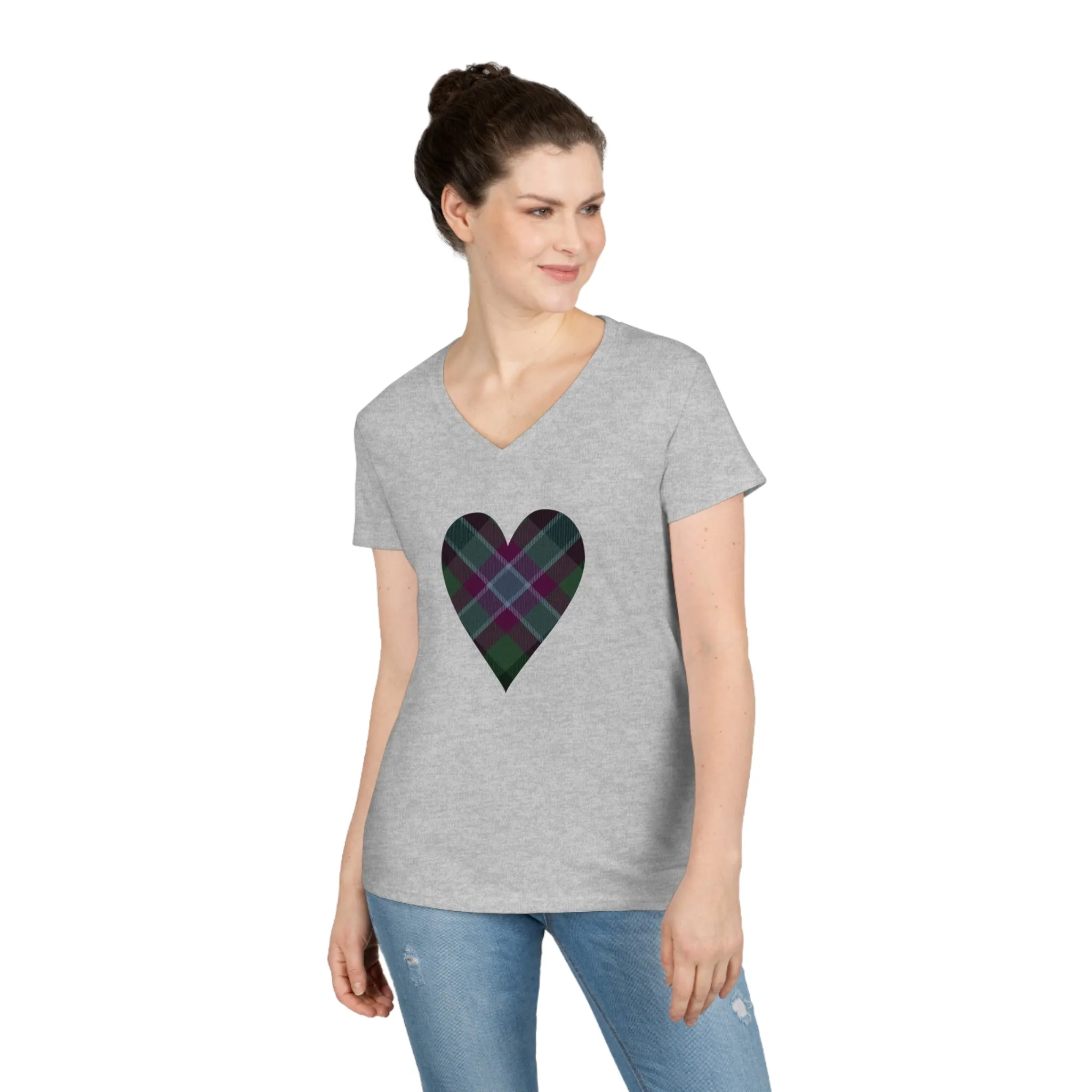 Dunans Rising Heart - Ladies' V-Neck T-Shirt