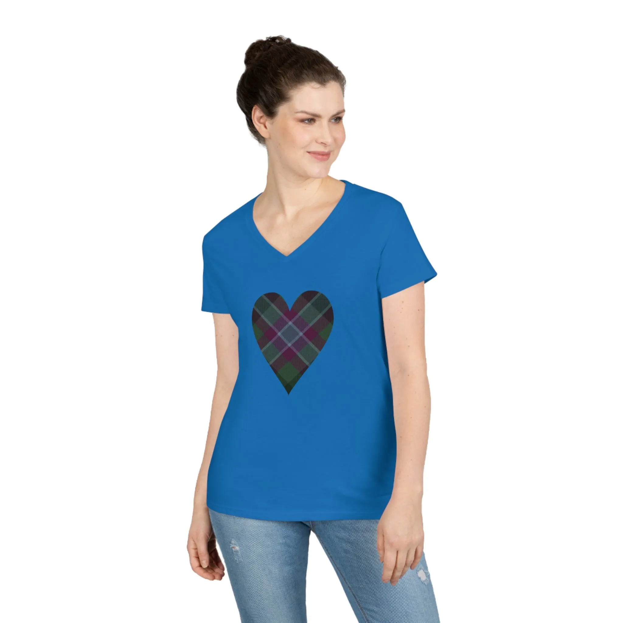 Dunans Rising Heart - Ladies' V-Neck T-Shirt