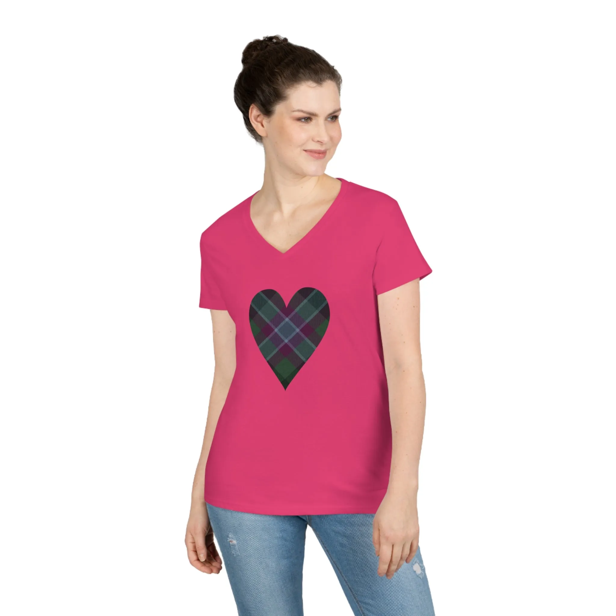 Dunans Rising Heart - Ladies' V-Neck T-Shirt