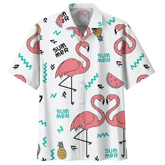 Flamingo Hawaiian Shirt, Flamingo Gifts, Flamingo Shirt, Shirt For Men, Summer Shirt, Gift For Him