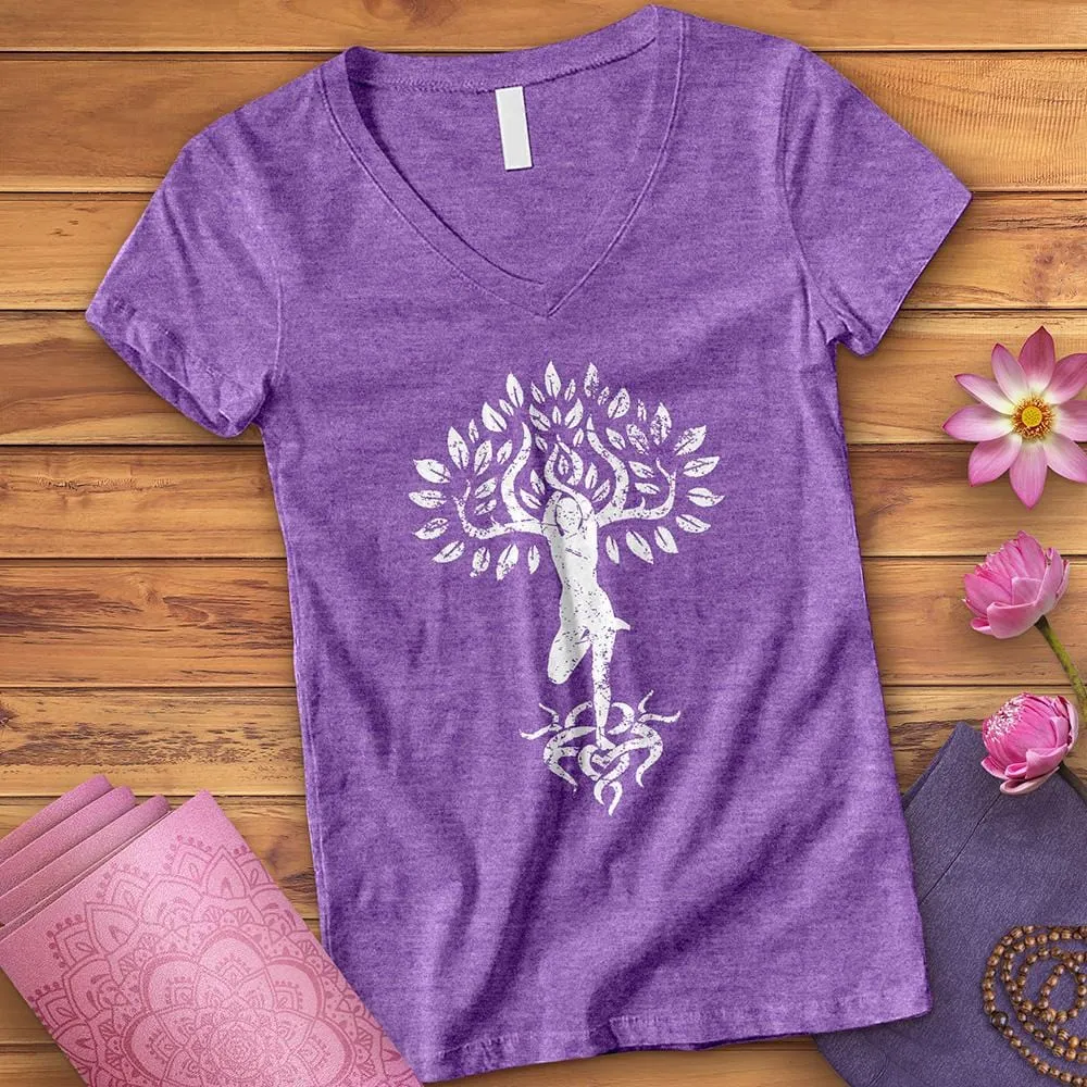 Flower Zen Tree V-Neck