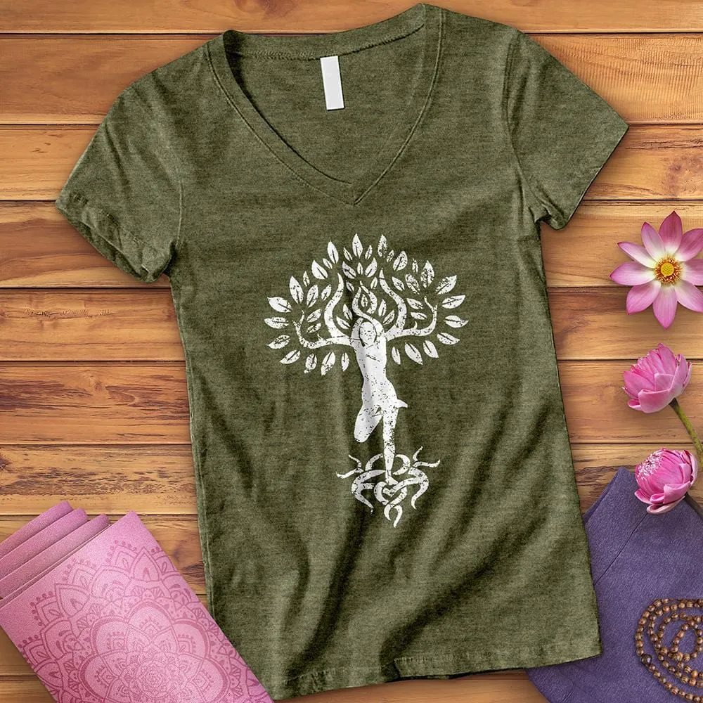 Flower Zen Tree V-Neck