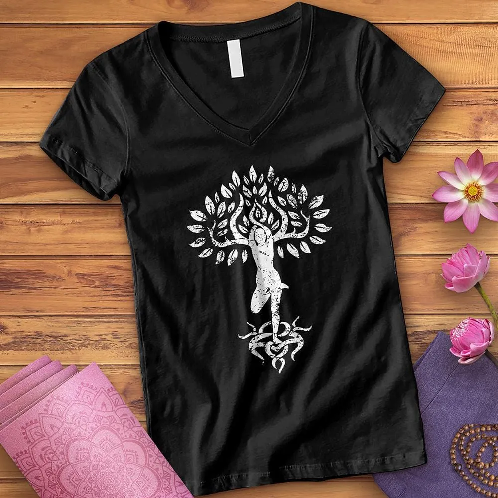Flower Zen Tree V-Neck