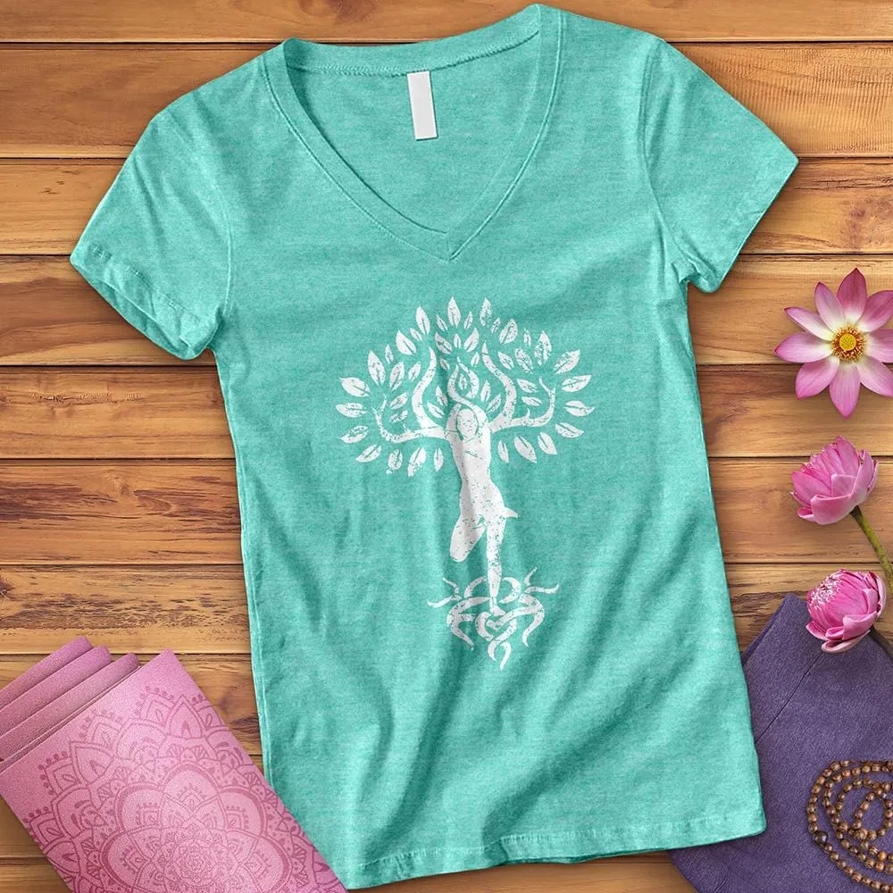 Flower Zen Tree V-Neck
