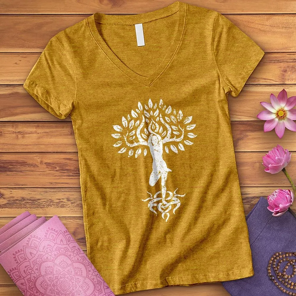Flower Zen Tree V-Neck