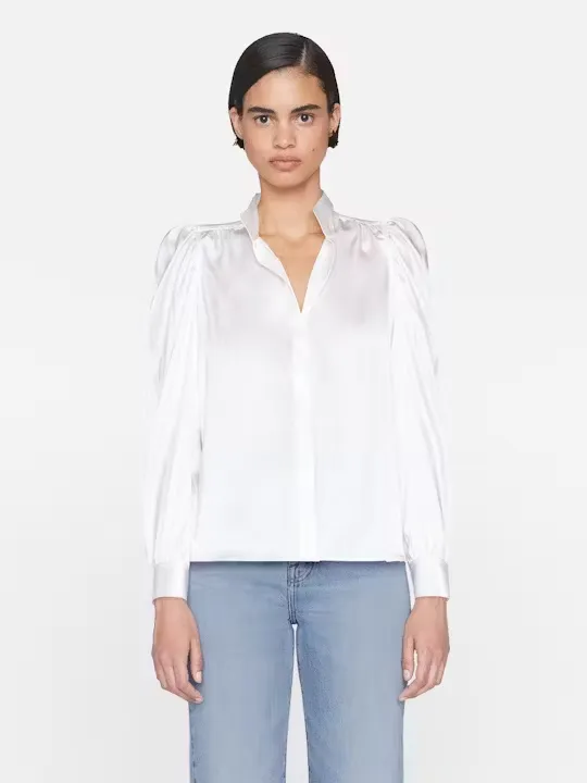 Frame - Gillian Long Sleeve Top in Off White