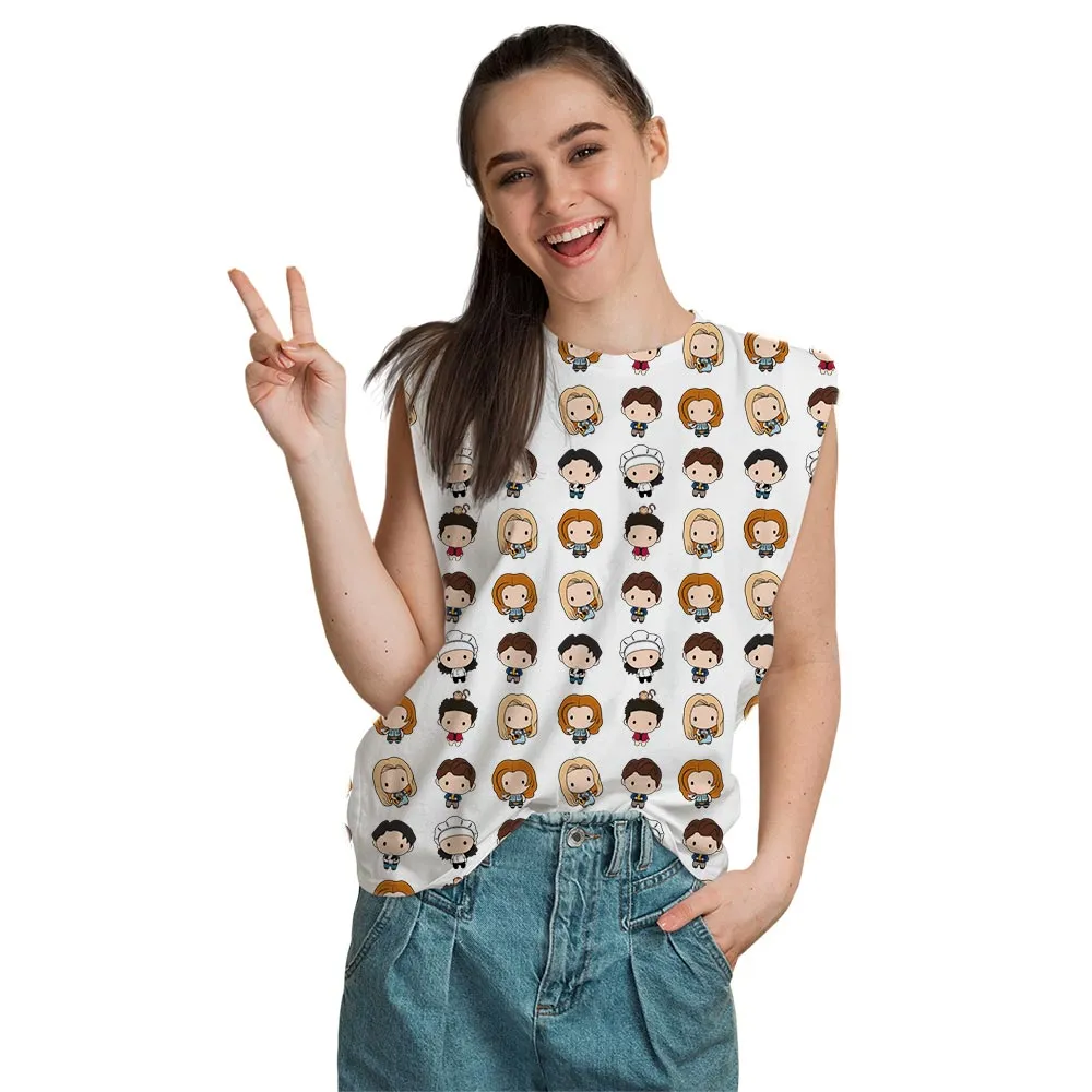 Friends AOP Sleeveless T shirt - Characters