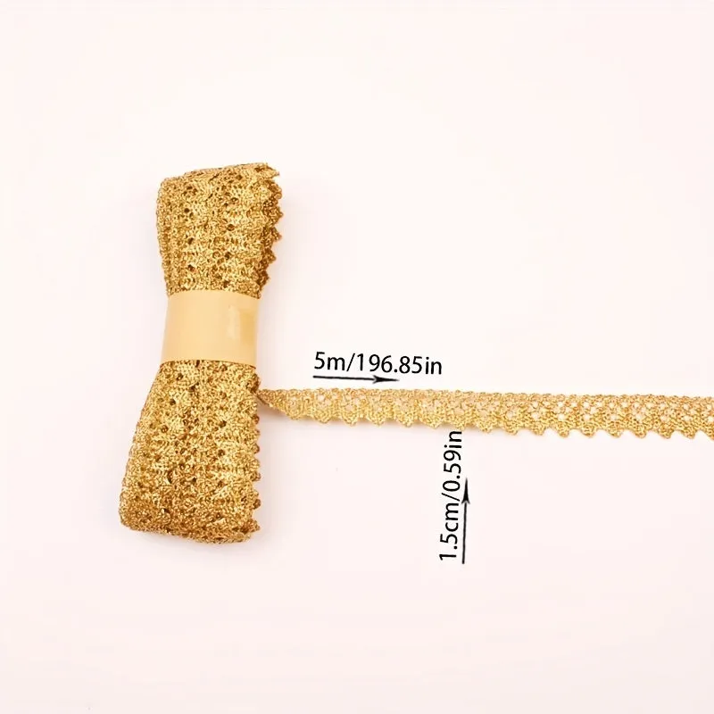 Golden Thread Lace for DIY Wedding and Clothing Accessories