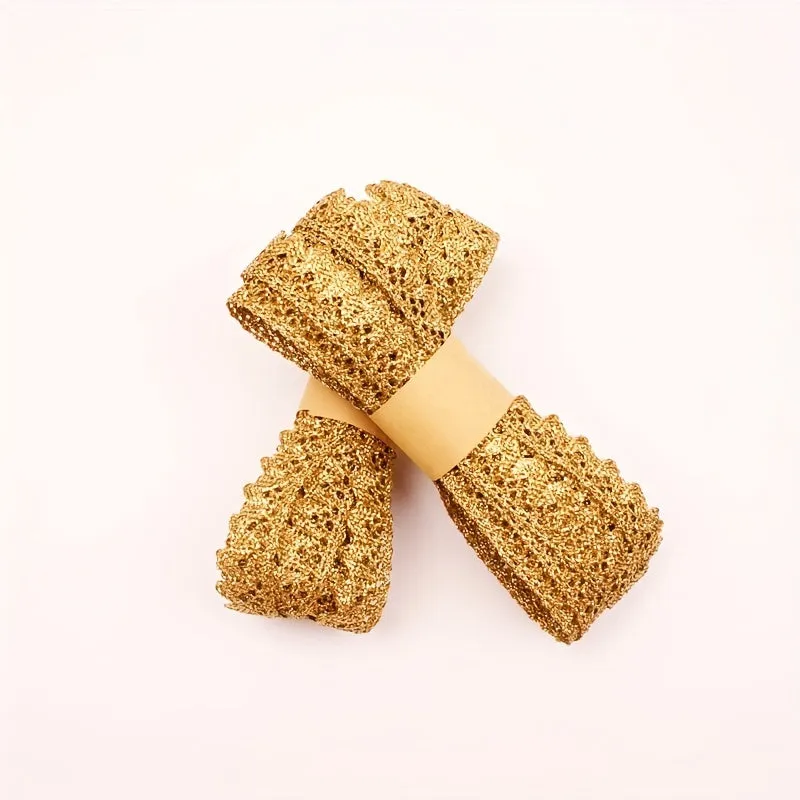 Golden Thread Lace for DIY Wedding and Clothing Accessories