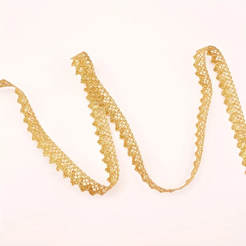 Golden Thread Lace for DIY Wedding and Clothing Accessories
