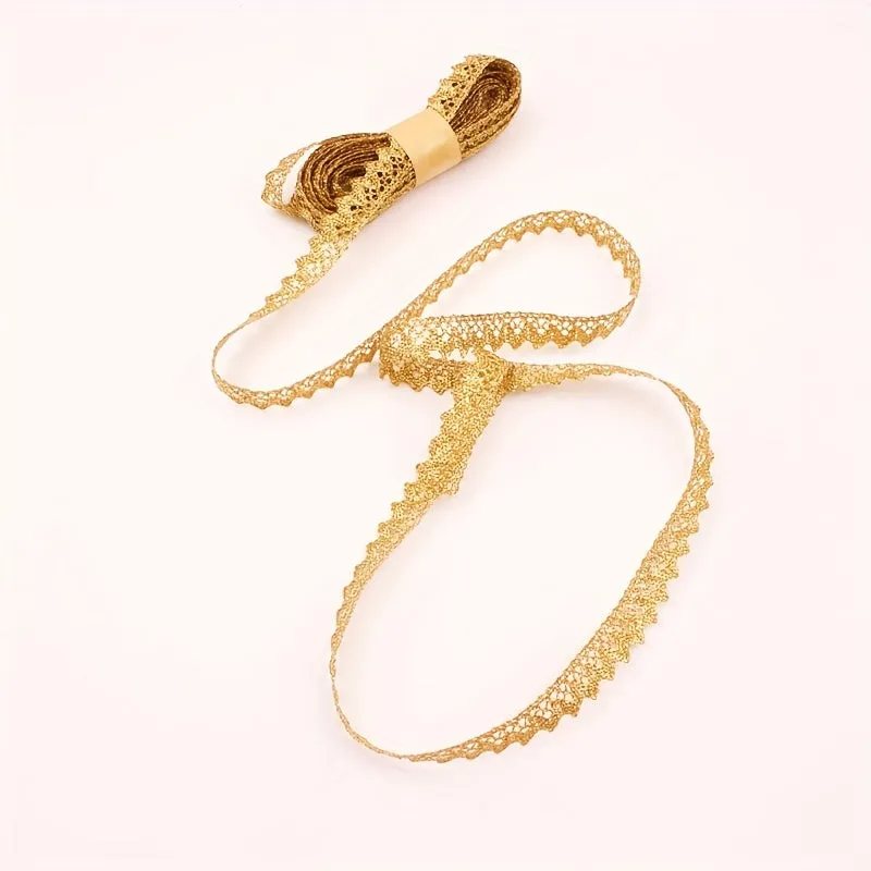 Golden Thread Lace for DIY Wedding and Clothing Accessories