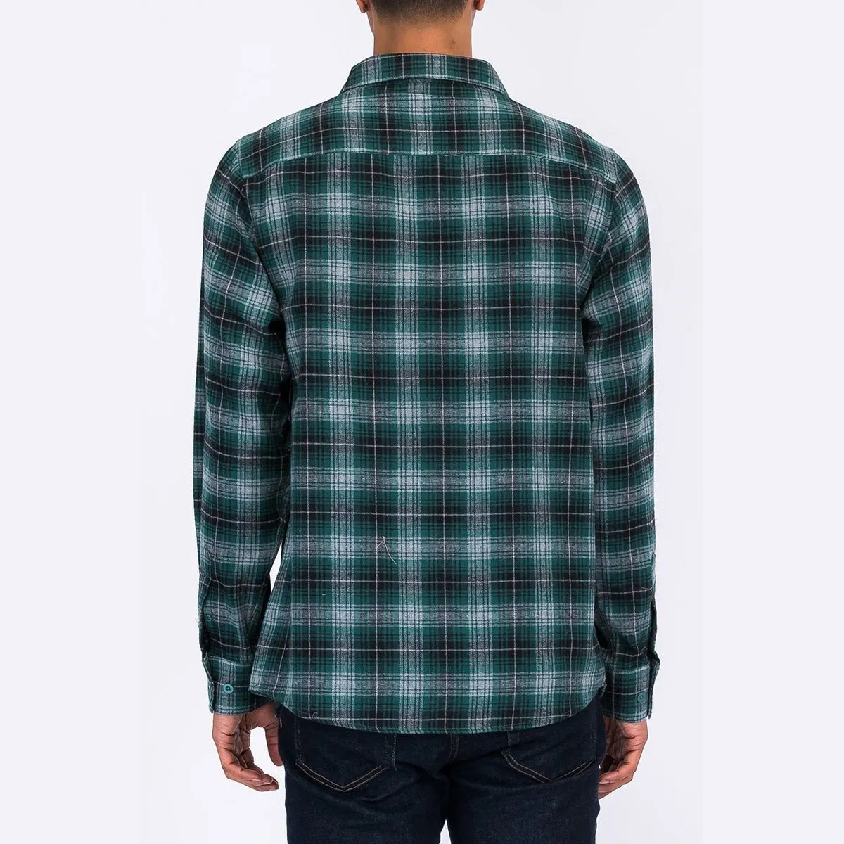 Green Checkered Flannel Shirt