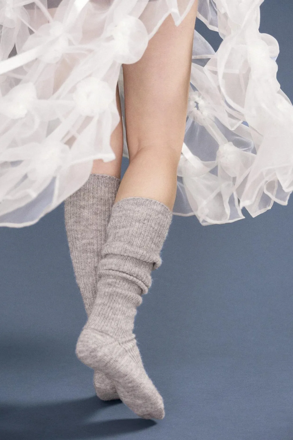 Cozy Heather Over-the-Knee Socks - Shaggy Alpaca by Hansel from Basel