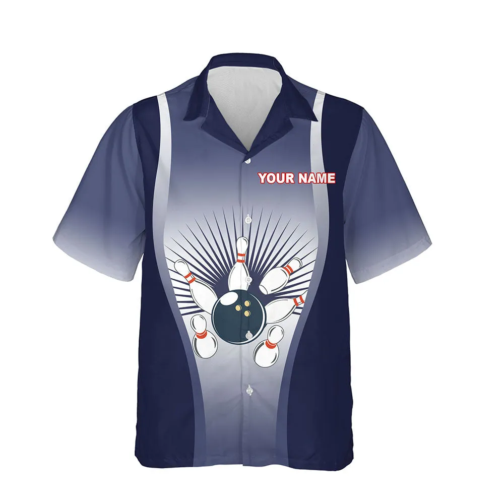 I'm Going on Strike Hawaiian Bowling Shirt for Men Women, Personalized Blue Bowlers Jersey