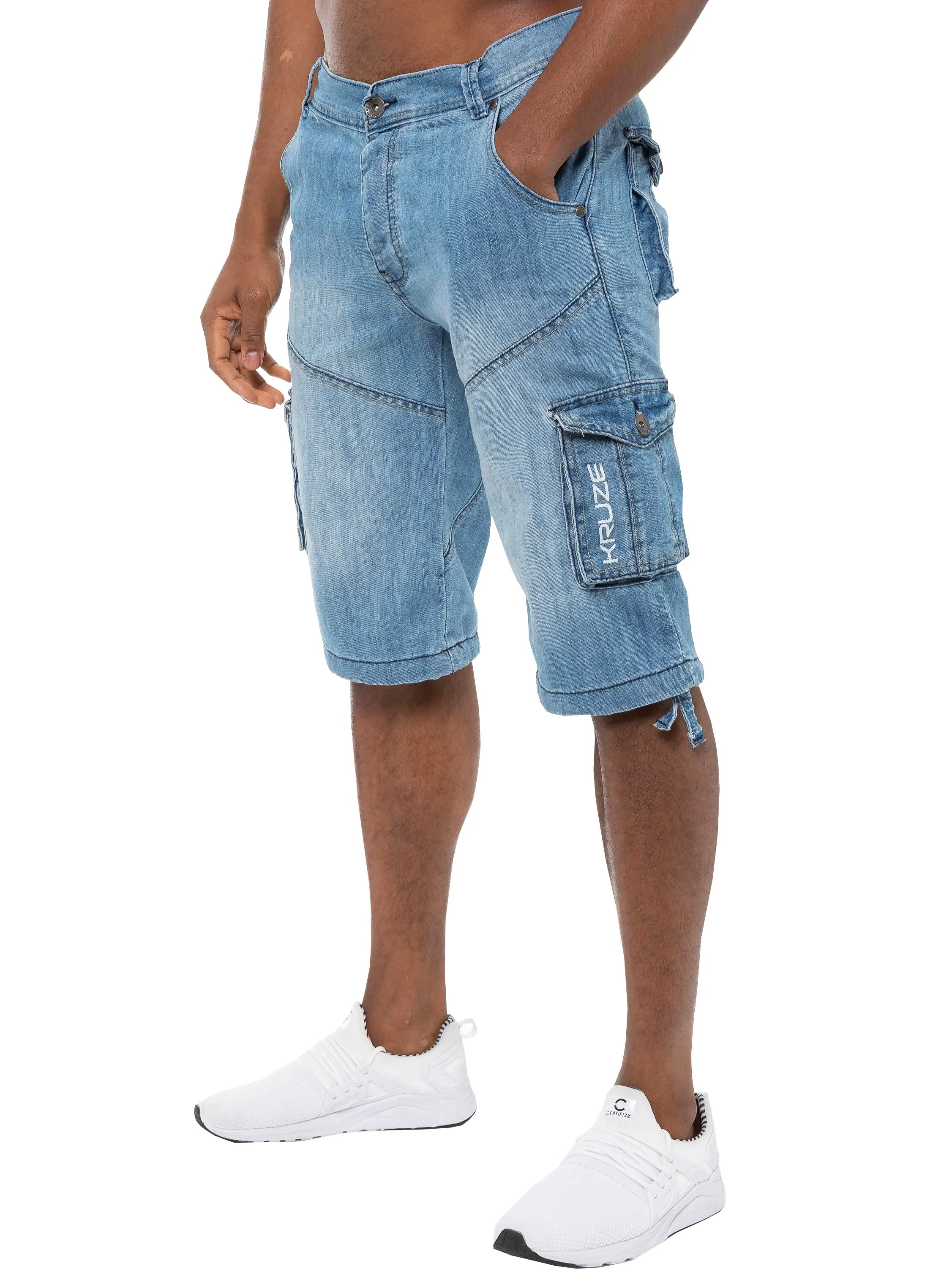 Kruze | Mens Cargo Denim Shorts