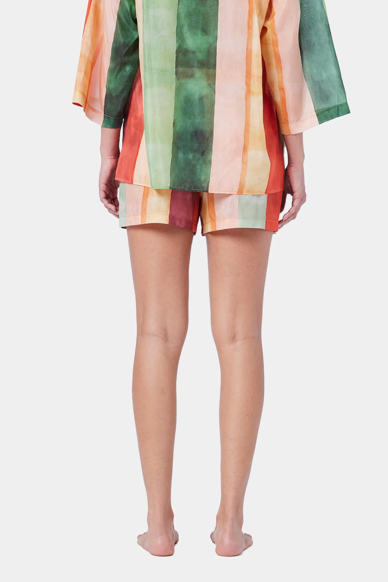 Laos Stripe Cotton Shorts