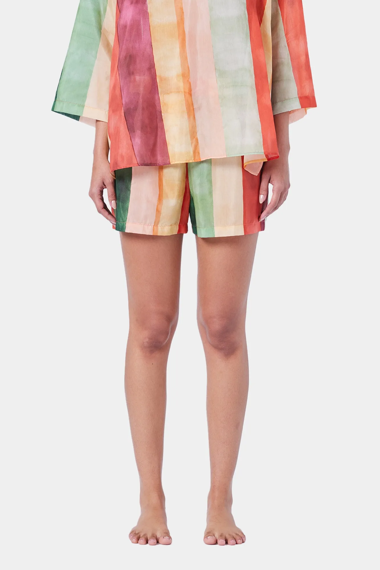 Laos Stripe Cotton Shorts
