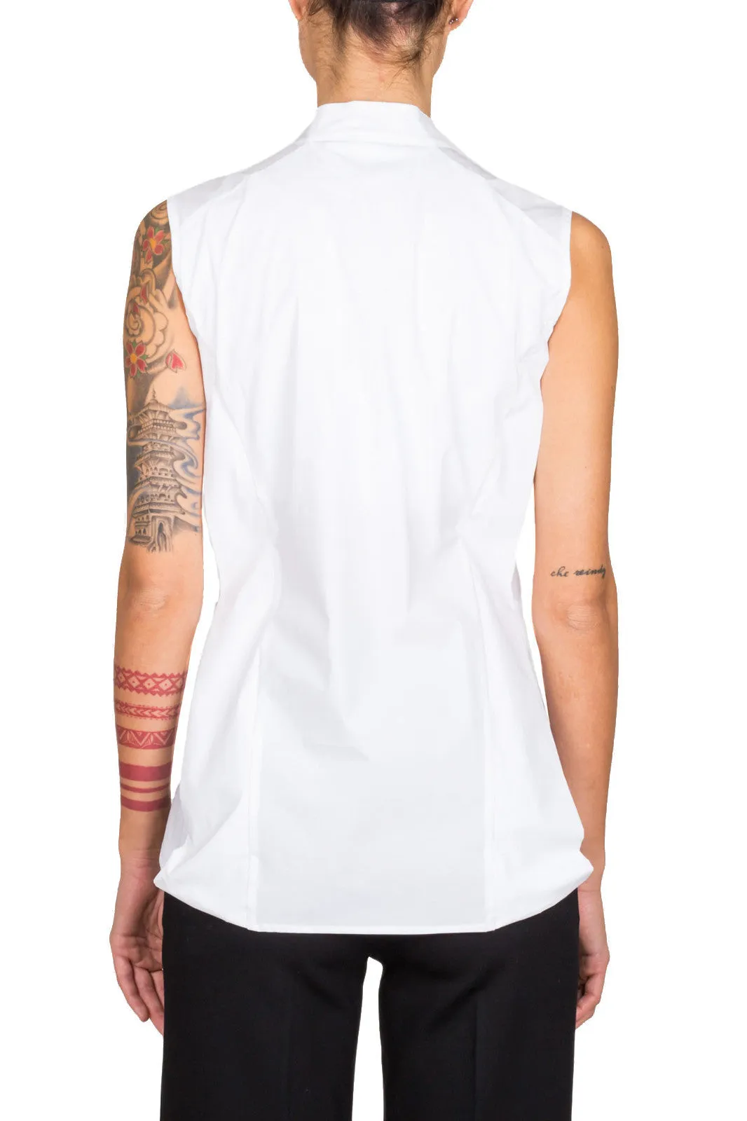 Mandarin Neck Sleeveless Shirt