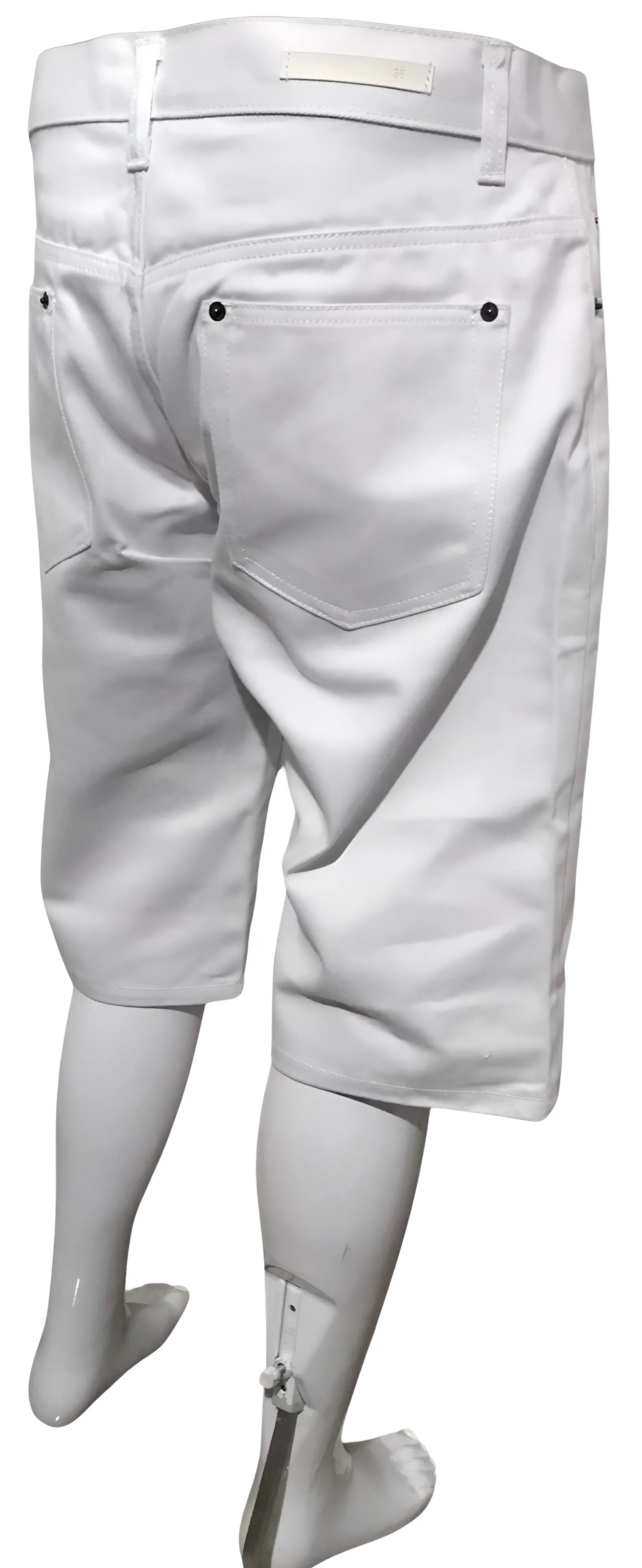 ^MAXI MILIAN^ (WHITE) ~TIGER~ DENIM SHORTS (SLIM FIT) (EMBROIDERED)