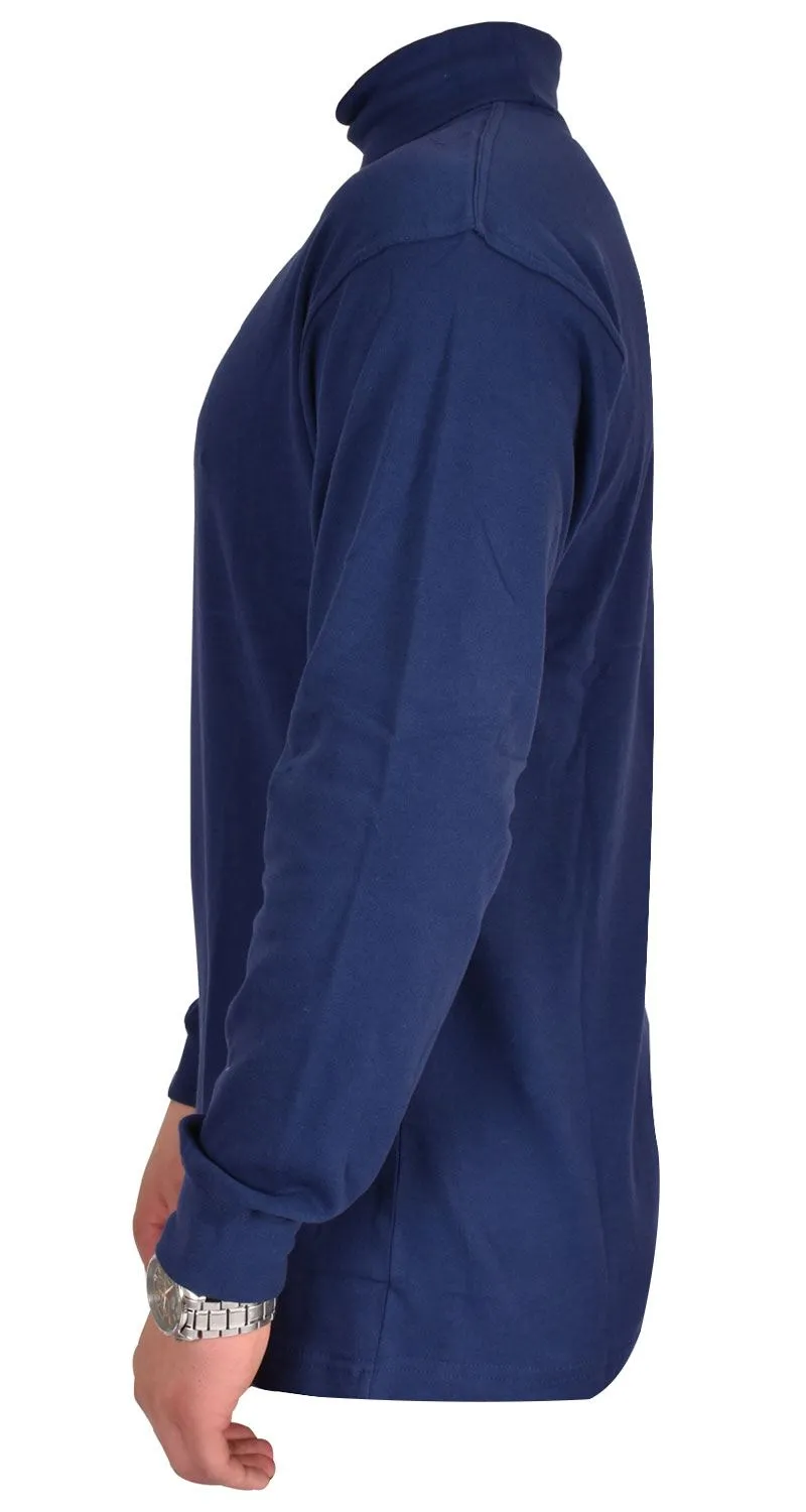 Mens Navy Round Neck Plain Shirt - S