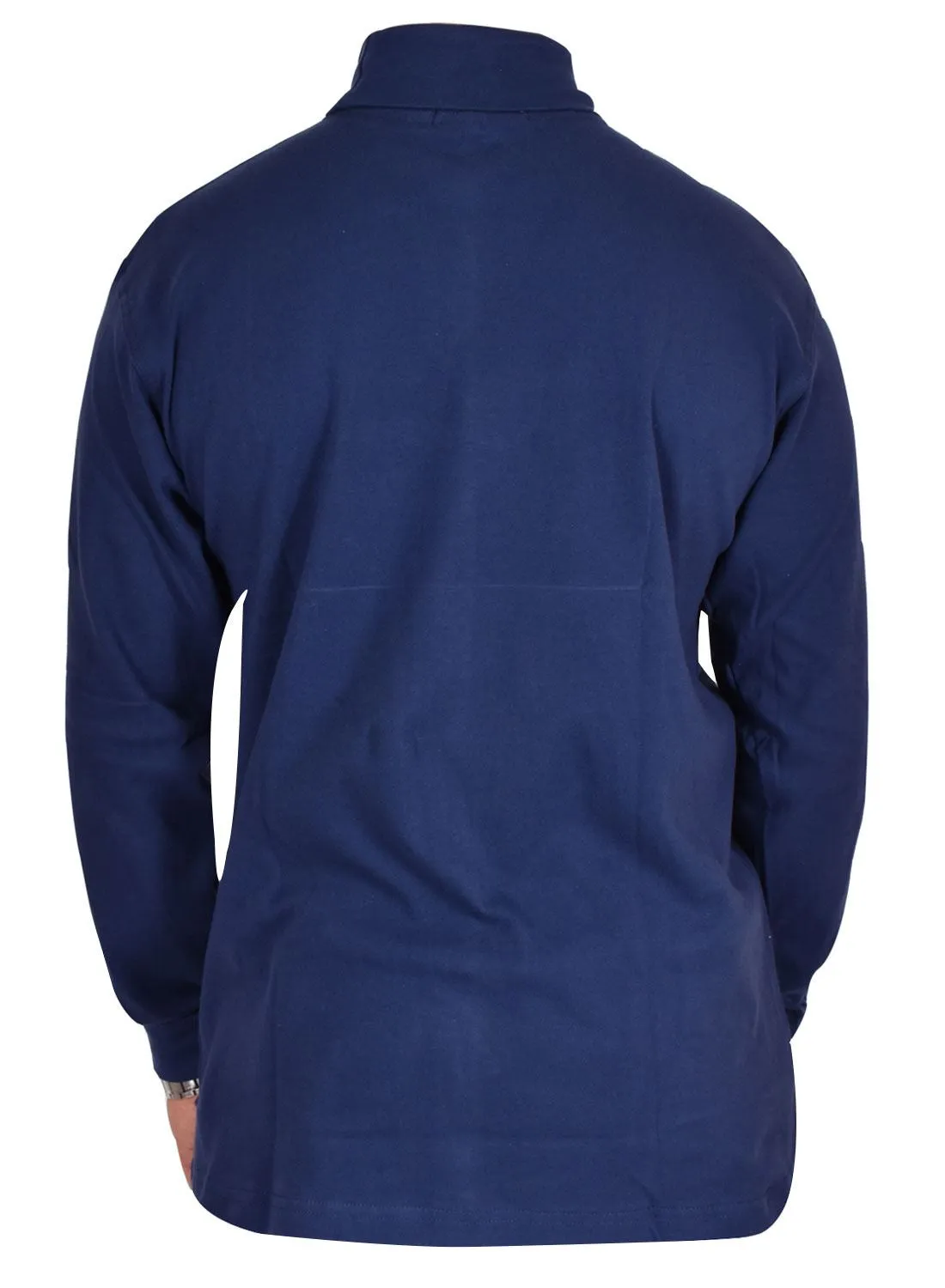 Mens Navy Round Neck Plain Shirt - S