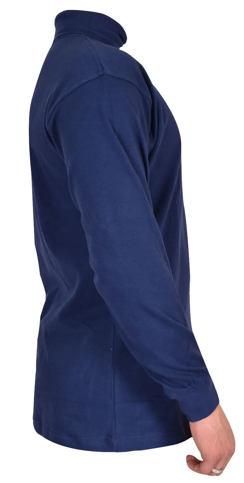 Mens Navy Round Neck Plain Shirt - S