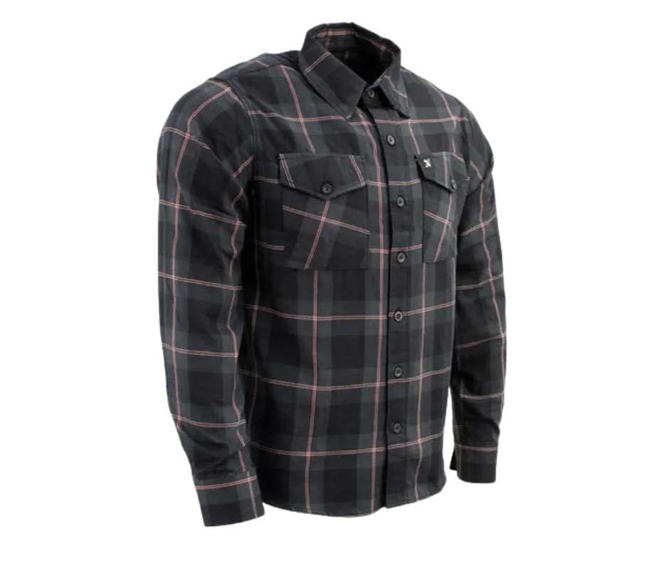 Milwaukee Plaid Black/Gray/Red Flannel Shirt