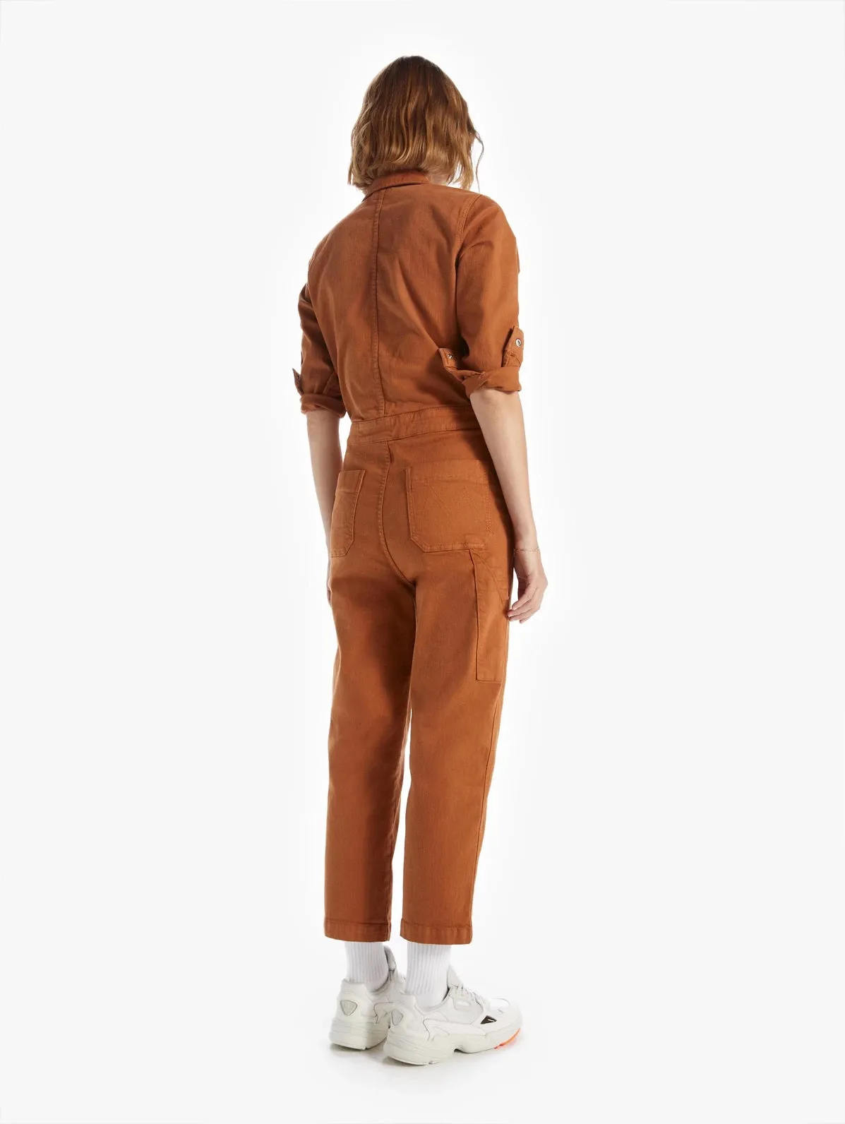Mother - The Fixer Jumpsuit in Leather Brown