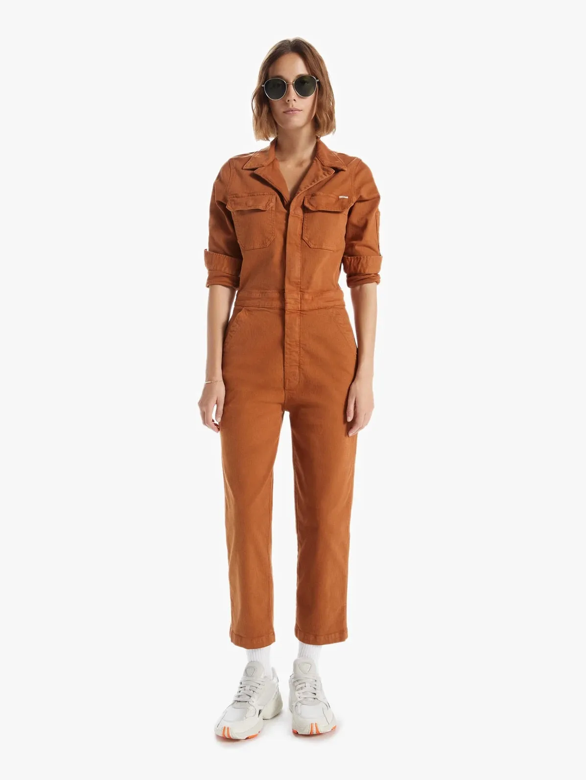 Mother - The Fixer Jumpsuit in Leather Brown