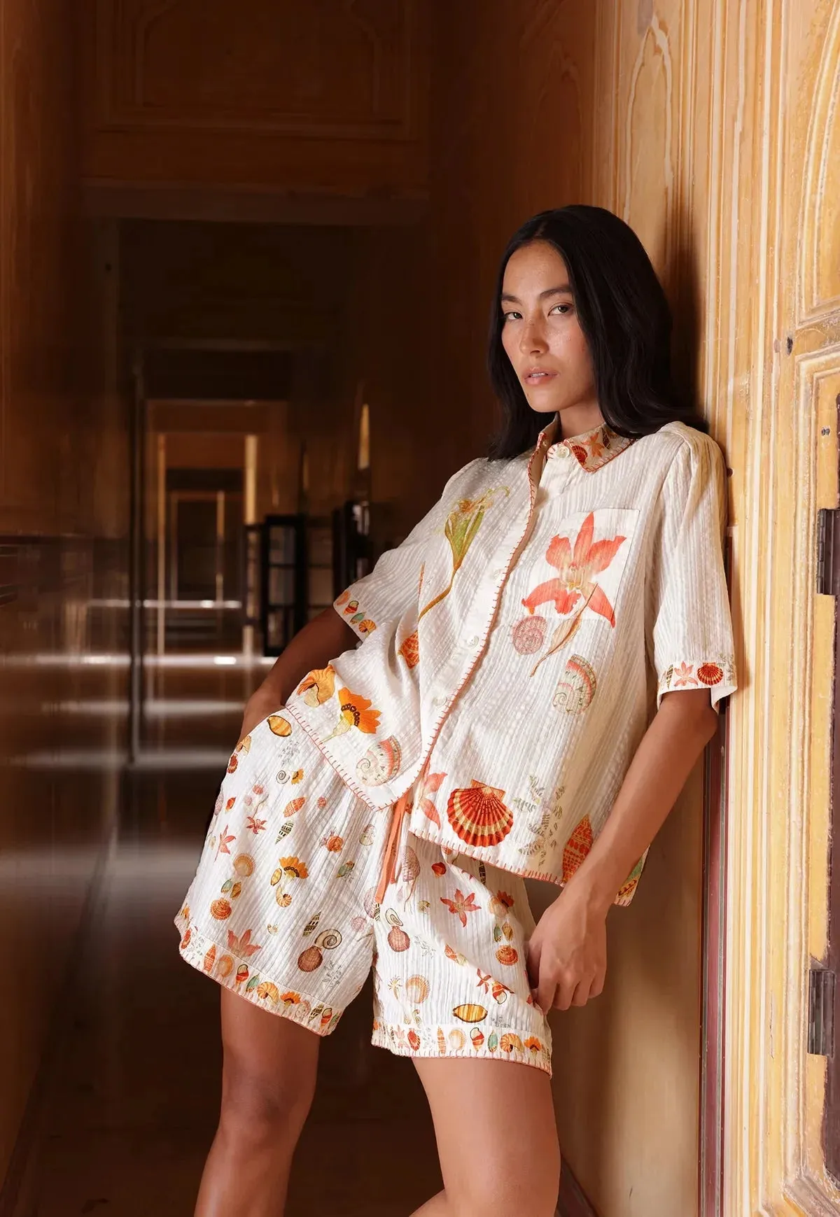 Nancybird Iris Shorts in Cream Shell