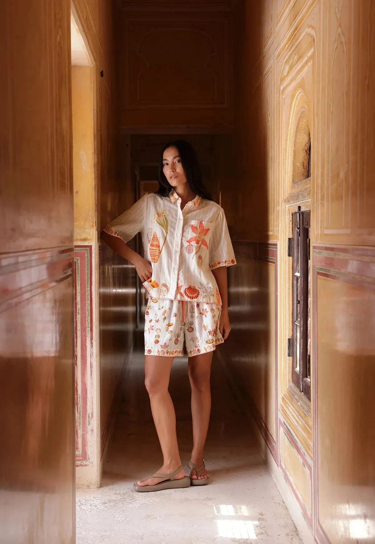 Nancybird Iris Shorts in Cream Shell