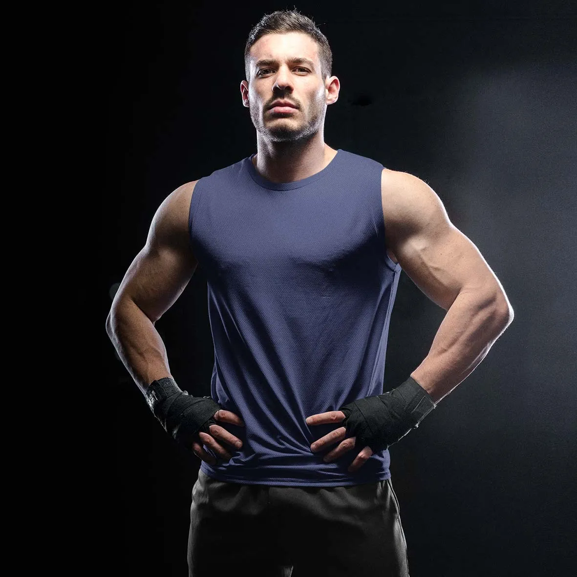 Navy Blue Sleeveless T shirt