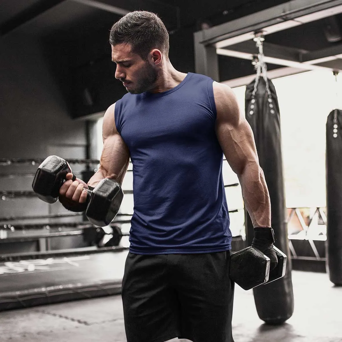 Navy Blue Sleeveless T shirt