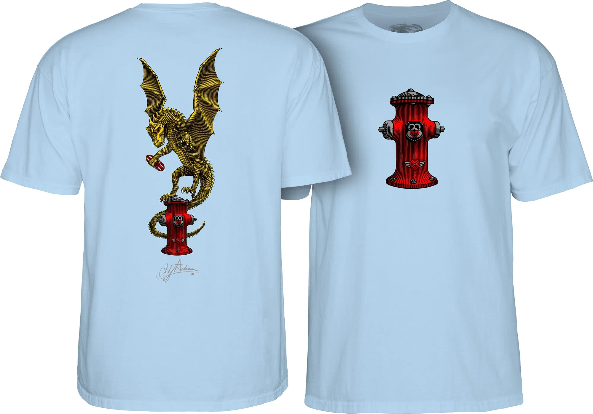 Powell Peralta Andy Anderson Vajra T-shirt - Light Blue