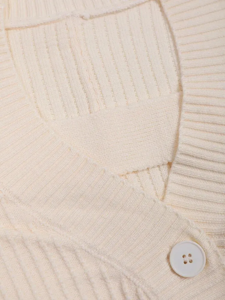 Pre Order:  Wavy Hem Knit Cardigan