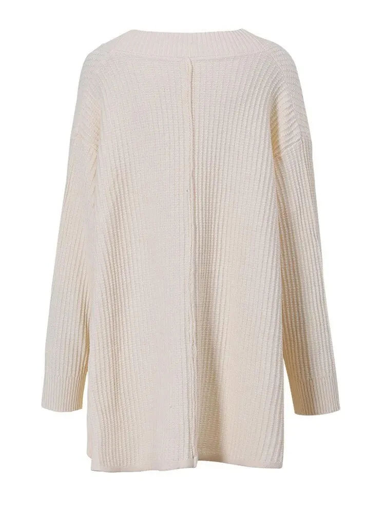 Pre Order:  Wavy Hem Knit Cardigan