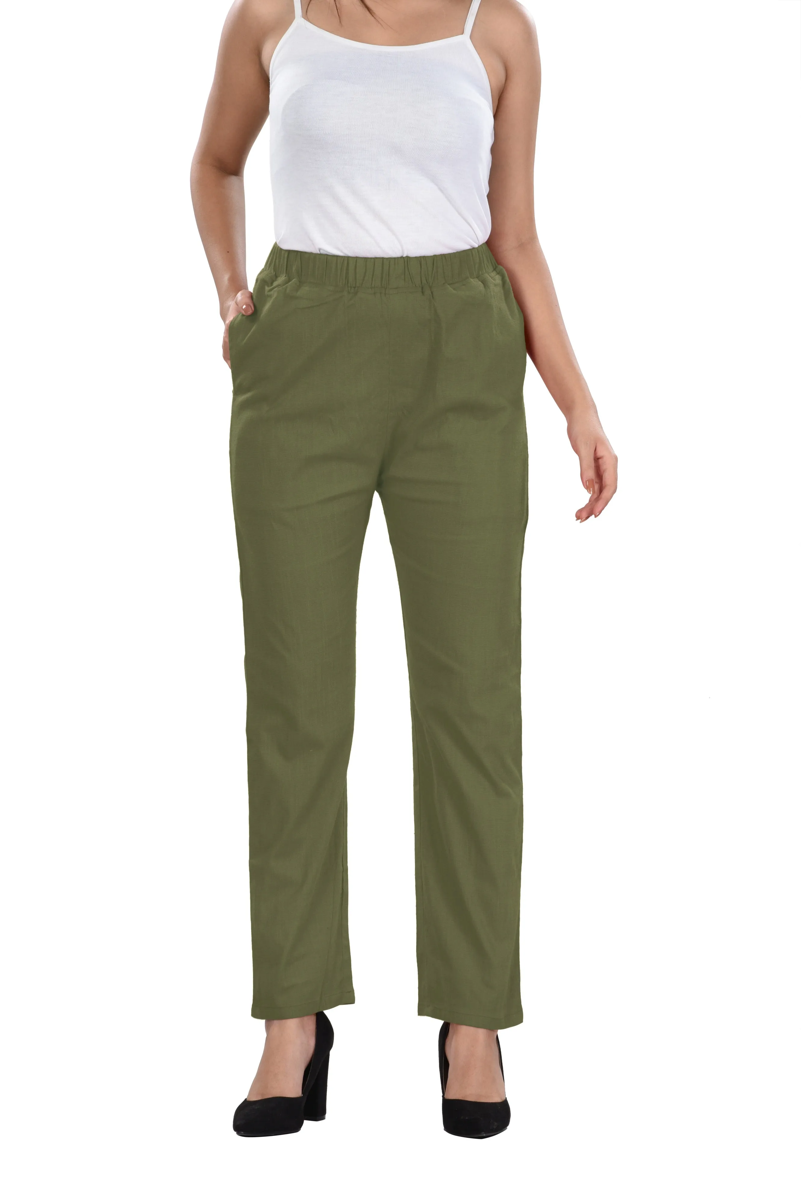 Rayon Slub Pants (Khaki)